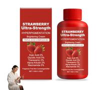 Strawberry Skin Brightening Cream with Kojic Acid & Niacinamide 4.16oz - Body Cream with Strawberry Extract Helps Improve Skin Tone Hydration