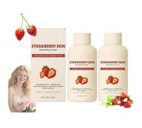 Strawberry Skin Moisturizing Cream, Daily Nourishing Body Moisturiser, Strawberry Moisturizing Resurfacing Triple Acid Keratosis, Deeply Hydrates & Nourishes Skin (2pcs)