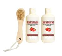 Strawberry Skin Resurfacing Cream, Advanced Triple-Acid Complex, For Reduce The Look Of Chicken Skin Bumps And Uneven Texture, A Bath Brush is Included (2)