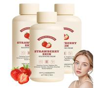 Strawberry Skin Resurfacing Cream, Advanced Triple-Acid Complex, for Reduce the Look of Chicken Skin Bumps and Uneven Texture, Body Moisturizing Cream, Silky and Smooth Skin (3pc, one size)