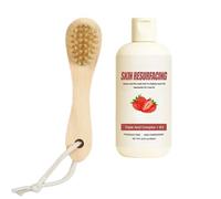 Strawberry Skin Resurfacing Cream, Advanced Triple-Acid Complex, For Reduce The Look Of Chicken Skin Bumps And Uneven Texture, A Bath Brush is Included (1)