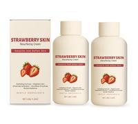 Strawberry Skin Resurfacing Cream, Body Moisturizing Cream, for Reduce Uneven Texture, Silky and Smooth Skin Effect (2pcs)
