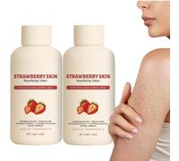 Strawberry Skin Resurfacing Cream, Gentle Triple-Acid Complex, Body Moisturizing Cream, for Strawberry Legs & Arm, for Reduce Chicken Skin Bumps and Uneven Texture, Improves Skin Tone (2PC, One Size)