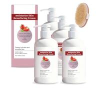 Strawberry Skin Resurfacing Cream with Triple-Acid Complex - 100g Body & Leg Exfoliator, Reduces Bumps & Chicken Skin, Daily Moisturizing Lotion for Smooth, Hydrated Skin for Women & Men (4)