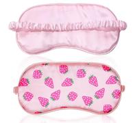 Strawberry Sleep Mask, Pure Silk Sleep Mask,Padded Satin Sleep Mask, Sleeping Aid Blindfold for Nap,strawberry Eye Sleep Shade Cover,for Women, Men, Side Sleepers,Blocks Light Reduces Puffy Eyes Gifts