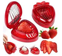Strawberry Slicer/Cutter/Corer, Strawberry Huller Fruit Leaf Stem Remover Tools,Fruit Cutter, Egg Slicer Kitchen Gadgets, Veggie Strawberry Slicer Tool for Dessert and Cake Decorations (Slicer)