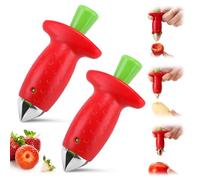 Strawberry Slicer/Cutter/Corer, Strawberry Huller Fruit Leaf Stem Remover Tools,Fruit Cutter, Egg Slicer Kitchen Gadgets, Veggie Strawberry Slicer Tool for Dessert and Cake Decorations (2 Corer)