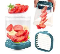 Strawberry Slicer, Detachable Fruit Cutter with Push Plate - Quick & Easy Slicing for Berries, Kiwi & Soft Fruits, Perfect for Salads, Desserts & Snacks