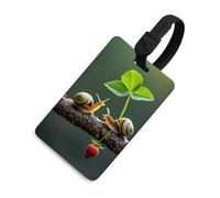 Strawberry Snail Luggage Tags Durable TPU Suitcase Tag with Info Card, Scratch-Resistant Bag Tags for Suitcases, Travel Bags & Backpacks, Easy to Identify