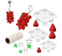 Strawberry Soap Mold - 3D Silicone Soap Candle Molds - Ice Cube Mould | for Resin Craft Cake Decoration Chocolate Ice Cube Plaster Ornament Dessert Home Apartment Holiday Party Favors