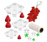 Strawberry Soap Mold,Silicone Handmade Soap Molds,Chocolate Mould | for Plaster Ornament Resin Craft Cake Decoration Ice Cube Jelly Dessert Home Apartment Farmhouse Holiday Party