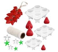 Strawberry Soap Mould, Silicone Moulds for Handmade Soaps, Dessert Moulds, for Plaster Decorations, Cake Decoration, Chocolate, Ice Cubes, Jelly, Dessert, Home Decoration, Country House Style, Holiday