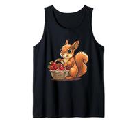 Strawberry Squirrel Wildlife Cute Squirrel Animal Art Motif Tank Top