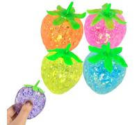 Strawberry Squishes, Realistic Strawberry Stress Ball, Squeezable Fruit Stress Cute & Sensory For Kids Squishes Adults, Toy