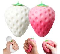 Strawberry Squishy, Color Changing Strawberry Squishy Fidget Toy, Simulation Squeezy Stress Relief Sensory Fidget Toys for Kids Adults, Soft Squeeze Fruit Sensory Toys for Anxiety Relief Gift