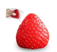 Strawberry Squishy Fidget Toy, Soft Squeeze Stress Relief Toy for Kids Adults, Realistic Fruit Sensory Toy for Anxiety Relief Party Favors Birthday Gifts (Strawberriy A)