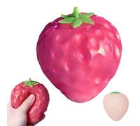 Strawberry Squishy Squeeze Toys, Color-changing Strawberry Stress Balls Realistic Fruit Sensory Toys, Cute Stress Relieving Fidget Squeeze Toy for Kids and Adult 7.5x6cm