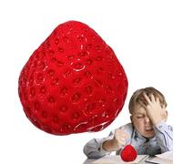 Strawberry Squishy Stress Ball,Solid Big Strawberry Squeezing Fun Soft Rotten Imitation Silicone Feel Venting Toy Stress Relieving, Squeeze Strawberry Fruit Sensory Balls For Kids And Adults
