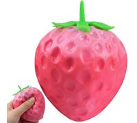 Strawberry Squishy Stress Relief Toy,Realistic Simulation Fruit Squeeze Ball with Tricky Pinch Music, Soft & Squeezable Decompression Fidget Toy for Anxiety Relief, for Office & Home (C-Strawberry)