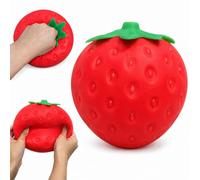 Strawberry Squishy Toy, Jumbo Strawberry Squishy Sensory Fidget Giant Slow Rising Stress Ball Squeeze Toy Fruit Realistic for Adults Anxiety Relief Gift Party Favor