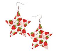 Strawberry Statement Earrings for Women, Star Drop Earrings, Elegant Dangle Jewelry for Formal Gatherings