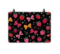 Strawberry Stove Top Cover for Electric Stove, Playful Fanciful Bow Hearts Spring Red Rubber Non-Slip Rv Cover for Small Kitchen Spaces Cabin Kitchen Decor 28x20 Inch