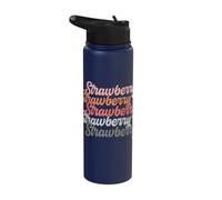 Strawberry Sweet Berries Summer Fruit Lover Aesthetic Stainless Steel Insulated Water Bottle