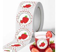 Strawberry Thank You Sticker Labels 1.5 Inch Thank You Berry Much for Coming Stickers - Sweet Strawberry Themed Birthday Party Favors Thank You Sticker Labels 250 Pcs