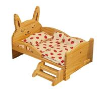 Strawberry Themed Miniature Doll Bed with Fruit Mattress Creative Imagination Imaginative Play Doll Set