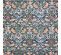 Strawberry Thief Blue Linen Blend Fabric Upholstery Curtain Cushion William Morris (per Metre)