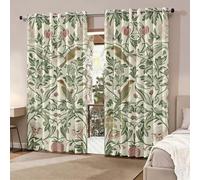 Strawberry Thief Curtains 95% Blackout, William Morris Patterned Curtains for Living Room Bedroom, 84 Drop Eyelet Thermal Drapes Home Decor, 52x84 Inch 2 Panels X&-181