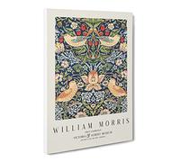 Strawberry Thief Vol.1 By William Morris Canvas Print | Gallery Wrapped 30mm Frame Wall Art | 24x16 inches | Ready to Hang | Classic Still Life Picture | Living Room Bedroom Lounge Office