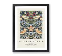 Strawberry Thief Vol.1 By William Morris Exhibition Museum Painting Framed Print | A3 Black Framed Wall Art | Ready to Hang | Modern Historical Picture | Living Room Bedroom Lounge Office