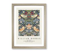 Strawberry Thief Vol.1 By William Morris Exhibition Museum Painting Framed Print | A4 Oak Framed Wall Art | Ready to Hang | Modern Historical Picture | Living Room Bedroom Lounge Office