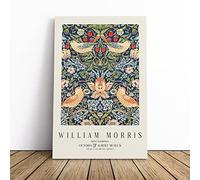 Strawberry Thief Vol.1 William Morris | Canvas Wall Art Print | Framed & Ready to Hang Picture | Modern Home Decor for Living Room, Bedroom, Kitchen or Office | 30x20 Inches