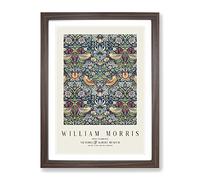 Strawberry Thief Vol.2 By William Morris Classic Painting Framed Print | A4 Walnut Framed Wall Art | Ready to Hang | Classic Historical Picture | Living Room Bedroom Lounge Office