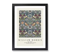 Strawberry Thief Vol.2 By William Morris Classic Painting Framed Wall Art Print, Ready to Hang Picture for Living Room Bedroom Home Office Décor, Black A3 (34 x 46 cm)