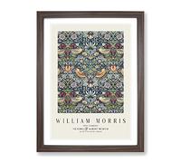 Strawberry Thief Vol.2 By William Morris Exhibition Museum Painting Framed Print | A2 Walnut Framed Wall Art | Ready to Hang | Modern Historical Picture | Living Room Bedroom Lounge Office