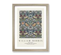 Strawberry Thief Vol.2 By William Morris Exhibition Museum Painting Framed Print | A4 Oak Framed Wall Art | Ready to Hang | Modern Historical Picture | Living Room Bedroom Lounge Office