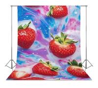 Strawberry Tie-dye Colorful Photo Backdrop Polyethylene Studio Background for Photography Video Broadcast Photoshoot