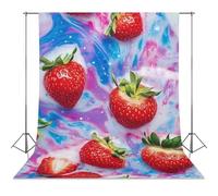 Strawberry Tie-dye Colorful Photo Backdrop Polyethylene Studio Background for Photography Video Broadcast Photoshoot