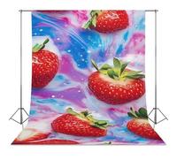 Strawberry Tie-dye Colorful Photo Backdrop Polyethylene Studio Background for Photography Video Broadcast Photoshoot