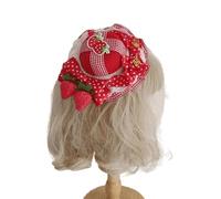Strawberry Top Hat/Flat Top Nonslip Side Hair Ponytail Hair Clip for Teenager