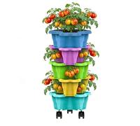 Strawberry Tower | Drainage Stackable Planter,Strawberry Flower Pots Tower | for Garden Yard Farm Patio Balcony Lawn Home Decor
