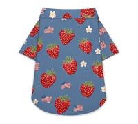 Strawberry U.S. Flag Cute Dog Shirt Soft Cozy Pet T-Shirts Pullover Cat Clothes