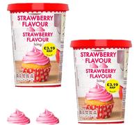 Strawberry & Vanilla Buttercream Icing PMP - Smooth & Creamy Dessert Flavours - bck (2 x Pack, Strawberry Icing)