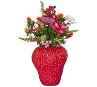 Strawberry Vase Decorative Ceramic Vase Flower Vase For Centerpieces Living Room Kitchen ( Color : Red , Size : 6.7x6.3inch/17x16CM )