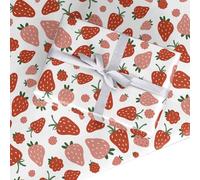 Strawberry Wrapping Paper - Summer Gift Wrap - Fruit - For Women Girls - Berry 1st Birthday - Small Roll (50cm x 2.2m)