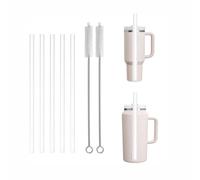 Straws for Stanley 30oz 40oz and 64oz Tumbler, Replacement Clear Straws for Stanley 40oz Adventure Quencher Tumbler, Plus 12inch Extra Long Straw Cleaner Brush for Stanley Mug