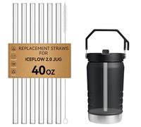 Straws for Stanley IceFlow Jug 2.0 40 oz Flip Straw Lid Jug | Replacement Straws for Ice Flow 40oz Jug, Small 7mm & Large 9.4mm Size Options - Check Numbers on Lid Before Order(9.4mm)